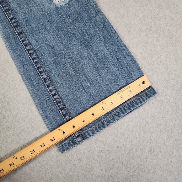 American Eagle Outfitters Boy Fit Jeans Womens 8 (30x29) Blue Distressed Denim - Picture 9 of 16